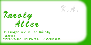 karoly aller business card